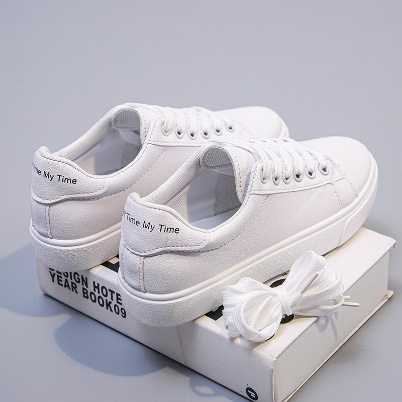 

New autumn little white shoes women s shoes trendy sports and leisure board shoes original thicksoled versatile 35 белый