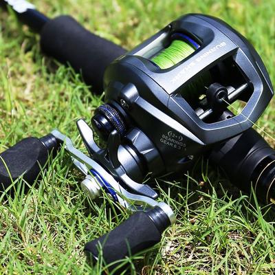 Burning Shark Baitcasting Ritė iš visos anglies Baitcaster 12 + 1 BB 6.3:1 žemo profilio liejimo ritė