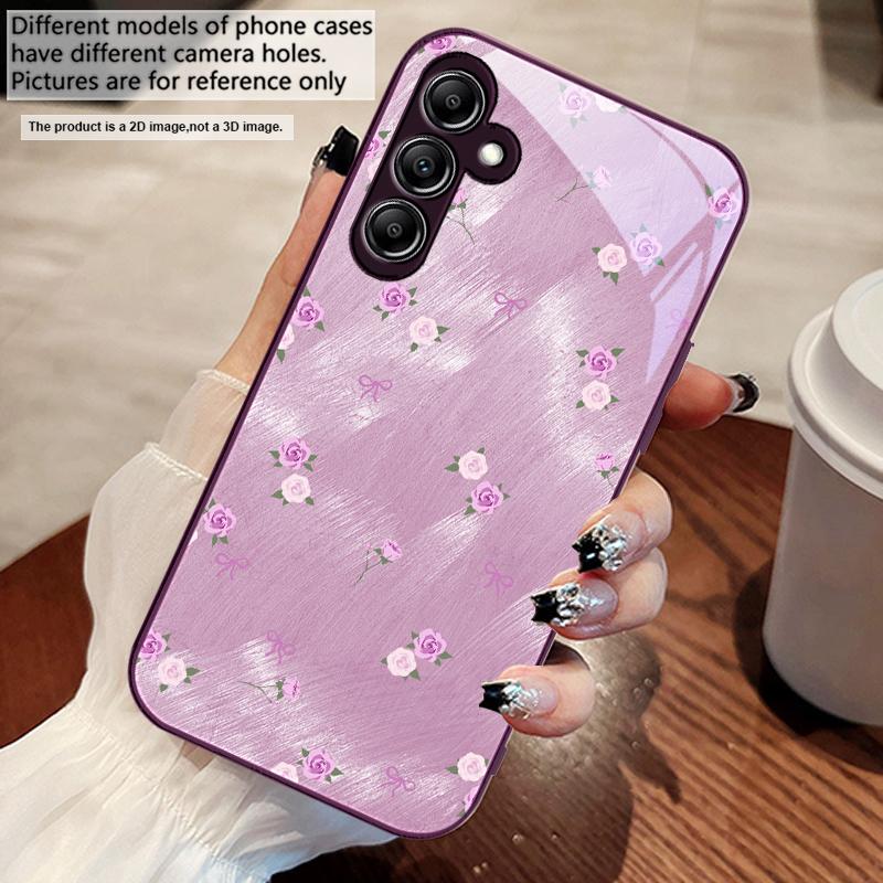 Gradient Yellow Rose For Samsung A73 72 71 A70 56 55 54 A53 52 51 50 42 A35 A34 33 32 31 26 25 24 23 22 30 Glass Phone Case