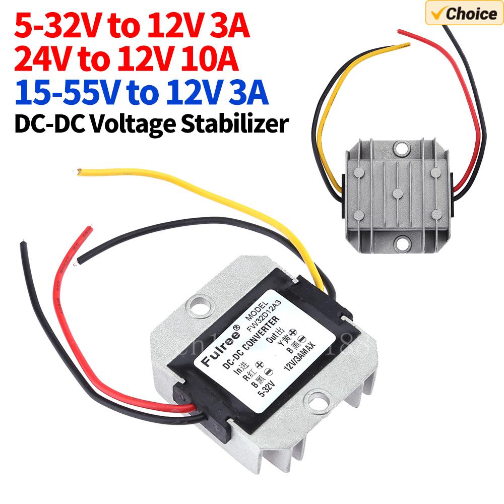 DC-DC 5-32V to 12V 3A Automatic Voltage Stabilizer Power Converter Regulator Intelligent Boost Depressurization Heat Dissipation