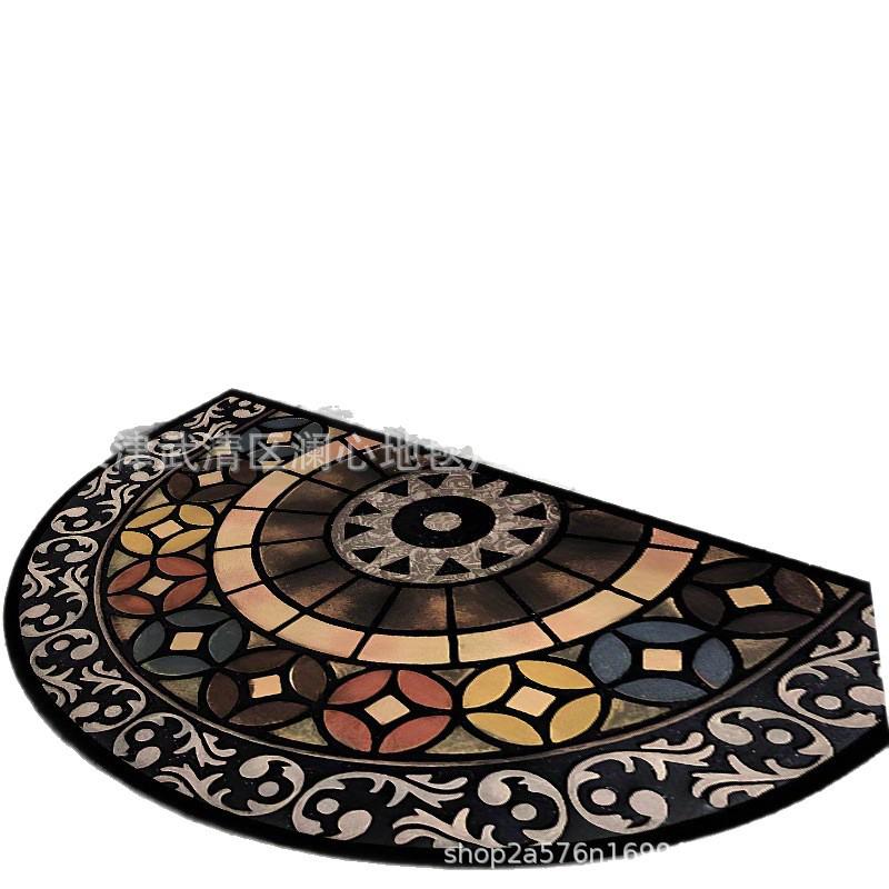 New Half-Round Dirt & Wear-Resistant Bathroom Floor Mat - Easy-to-Clean Decorative Mat