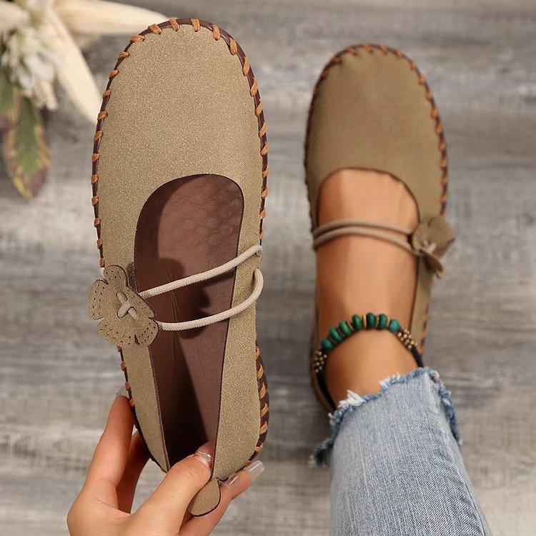 

Spring and Autumn British retro small leather shoes round head lightweight soft sole casual single shoes women 43
