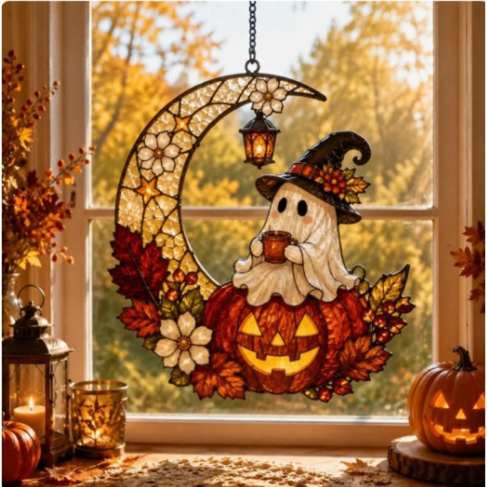 Hanging Halloween Suncatcher Window Decor Window Hanging Ornament for Halloween