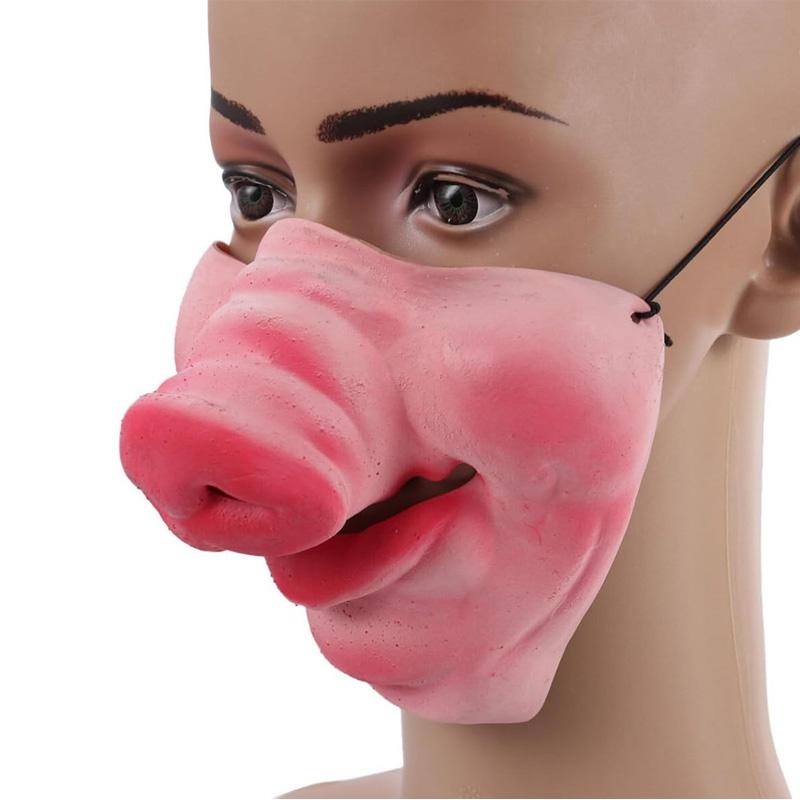 Pig nose half-face mask, ears included.