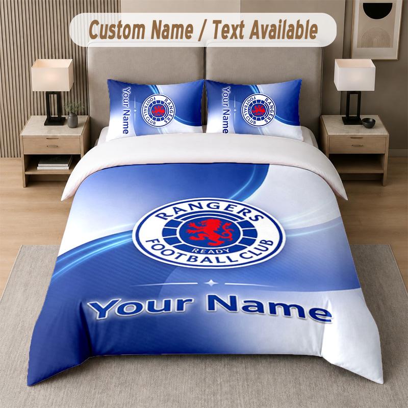 Rangers FC Design Bedding Set Custom Text 1 Duvet Cover & 2 Pillow Cases