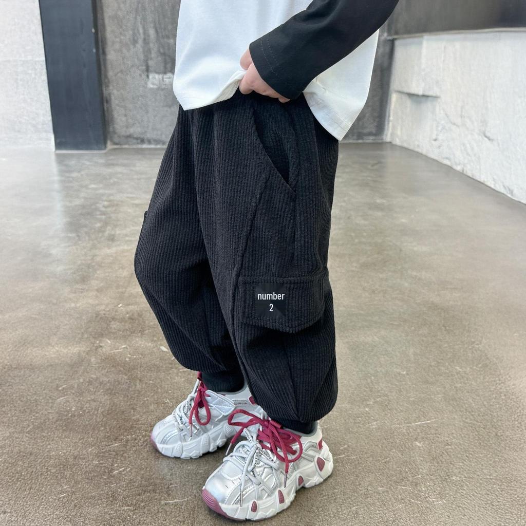 Boys' Cargo Trousers - Spring & Autumn 2025, Casual Korean Style for Small & Medium Children