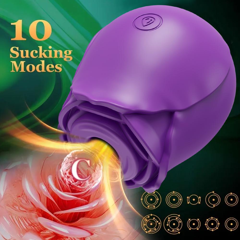 Sucking Rose Vibrator, Nipple Clitoris Stimulator, Female Sex Toy Adult Products, Vibrating Massager, Couple Flirting Sex Toy