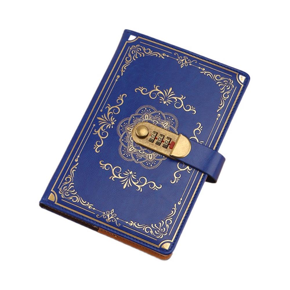Flower Cover Journal Notebook With Lock PU Leather Personal Notebook Diary Writing Pads  Gift