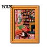 Decorative Fridge Magnets for Photos Cute Cat Magnetic Magnet, Vintage Wooden Picture Frame, Fun Frames Office Whiteboards Scene Decor Metal Cabinets,