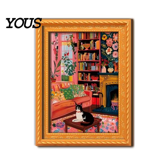 Decorative Fridge Magnets for Photos Cute Cat Magnetic Magnet, Vintage Wooden Picture Frame, Fun Frames Office Whiteboards Scene Decor Metal Cabinets,