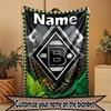 Custom Name Personalized Borussia Monchengladbach Print Blanket, Home Decor, Bedroom, Sofa, Camping, Couch, Gifts for Birthday Christmas
