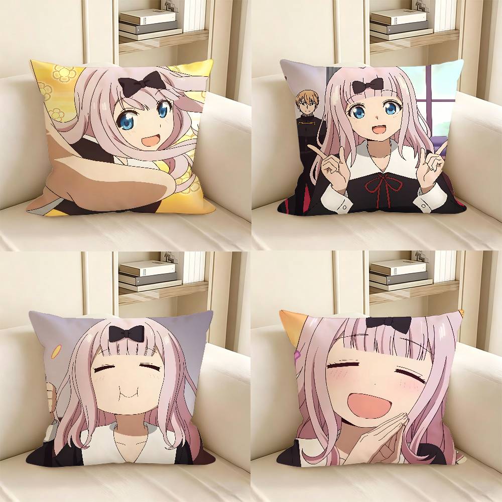 1pc Chika Fujiwara Anime Characters Pillow Case Fashion Square Pillowcase Bedroom Sofa Room Ins Decoration Leisure