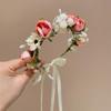 Party Headwear Artificial Flower Crown Children Hair Accessories Wedding Headband  Girls Gift