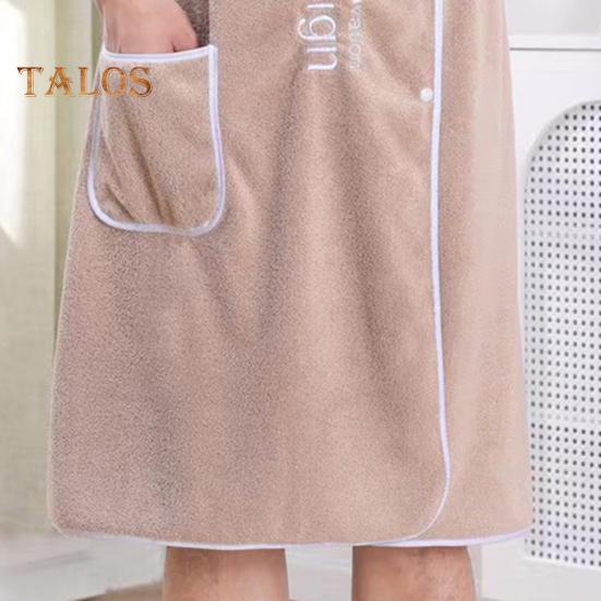 Toalla de baño para hombre con bolsillo, forro polar coral, absorción rápida, cintura ajustable, cierre de botón, toalla envolvente, falda, toallas de sauna, bata envolvente para hombre, para gimnasio, spa, playa