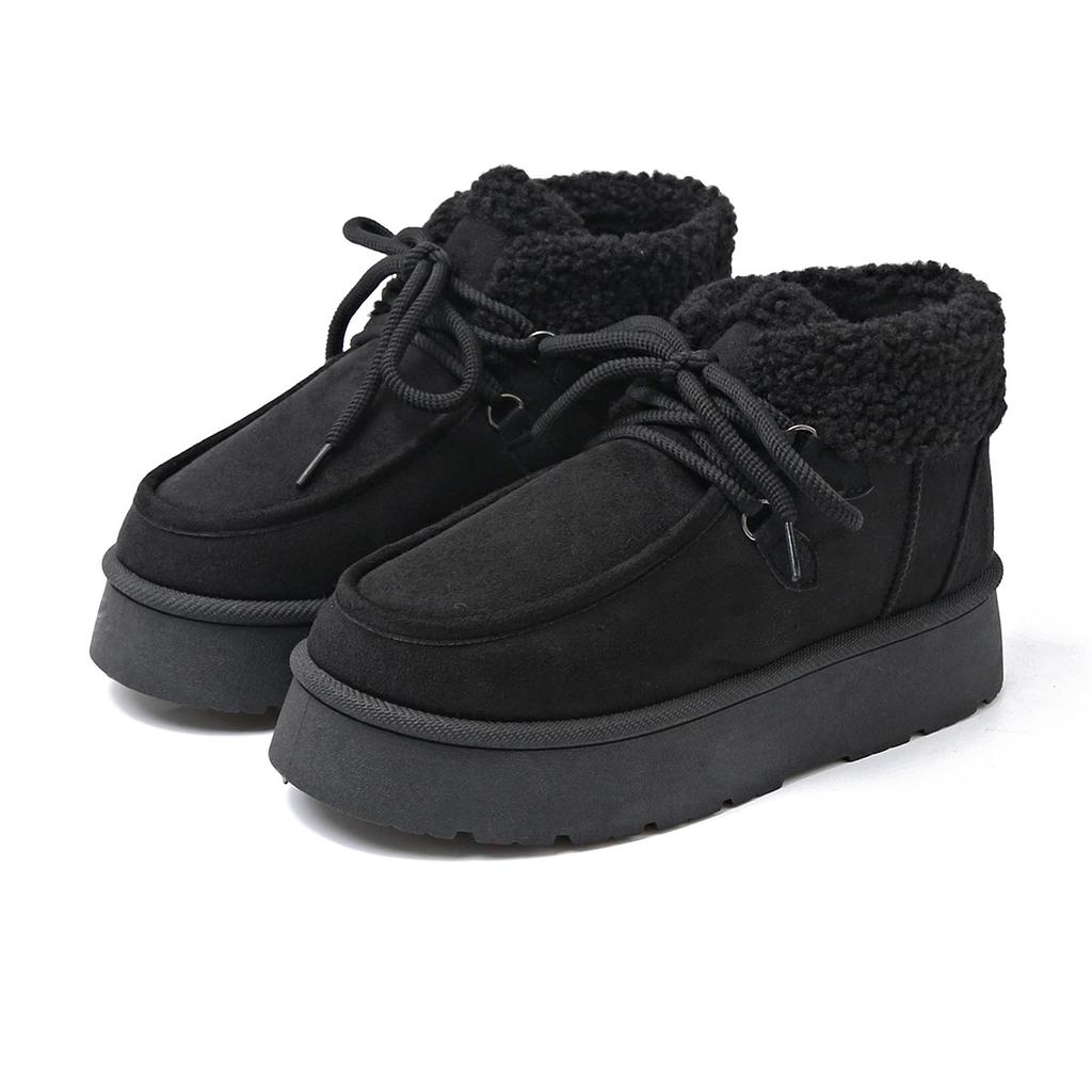 Women's Snow Boots Winter Thickened Plush Warm Cotton Shoes Lace Up Short Boots Winter Women's Ankle Boots Botas Invierno Mujer