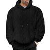 Otoño e Invierno Ocio Hombre High Street Jacquard Terciopelo de Doble Cara con Capucha Deportivo Tendencia Jersey Pulóver Chaqueta