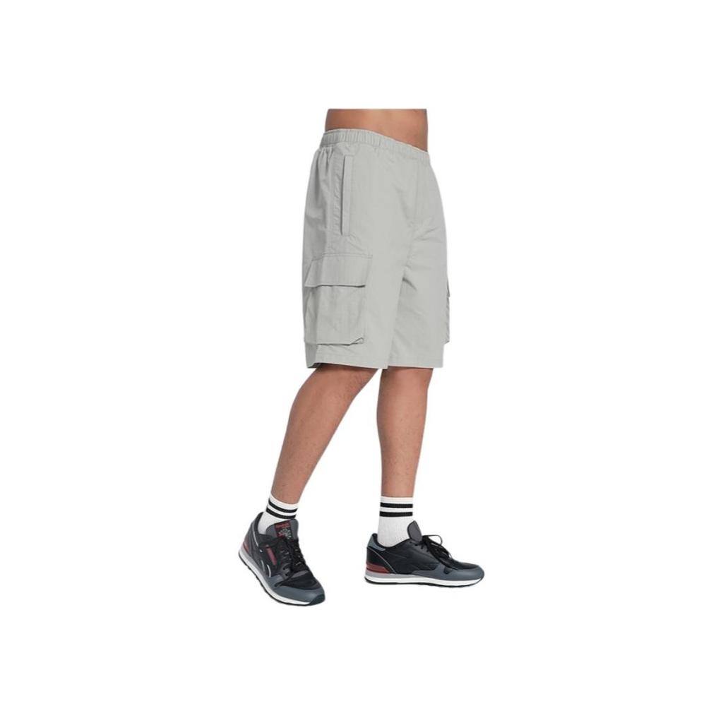 Reebok Solid Color Multi-Pocket Loose Fit Cargo Shorts Unisex Shorts Light-Gray 24SRM603UGG5