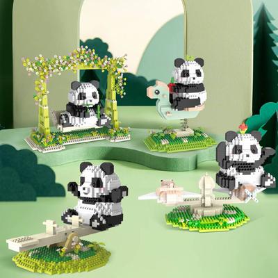 Kreative Riesenpanda-Bausteine Kleine Partikel Lernspielzeug Desktop-Ornamente Kinder-Feiertagsgeschenke