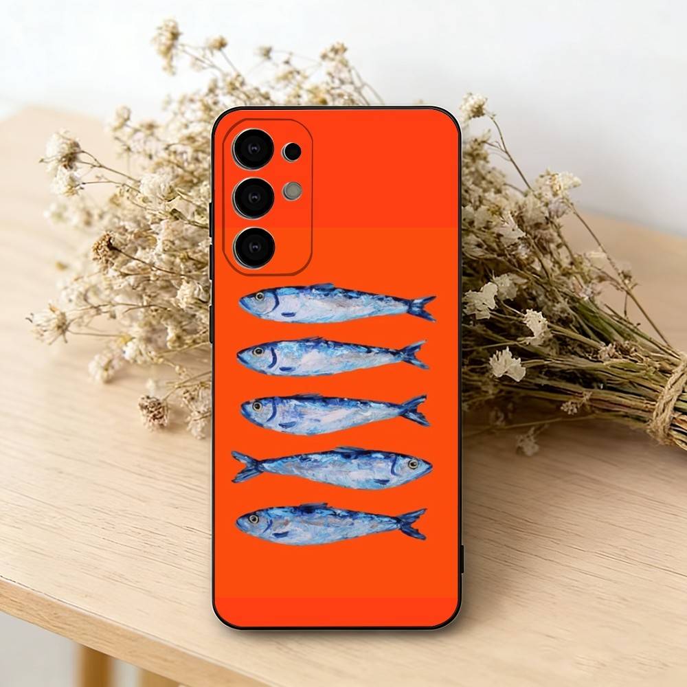 

S-Sardines F-Fish Art Phone Case For Samsung S25,S24,S21,S22,S23,S30,Ultra,S20,Plus,Fe,Soft Silicone Black Cover Samsung S20ULTRA5G