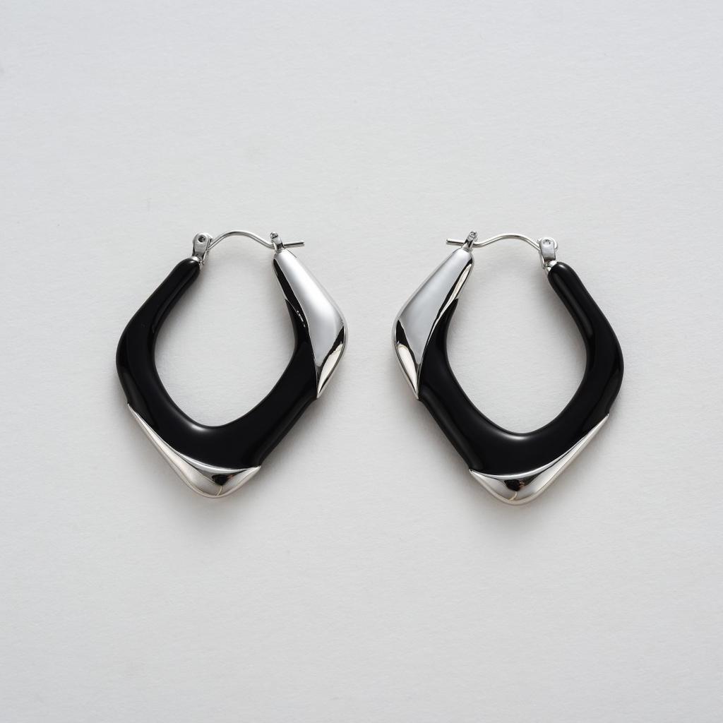 Original Design Copper Platinum Plated Premium Drop Glaze Retro Ear Buckle Earrings Fashion Personality Unique Trend Earrings