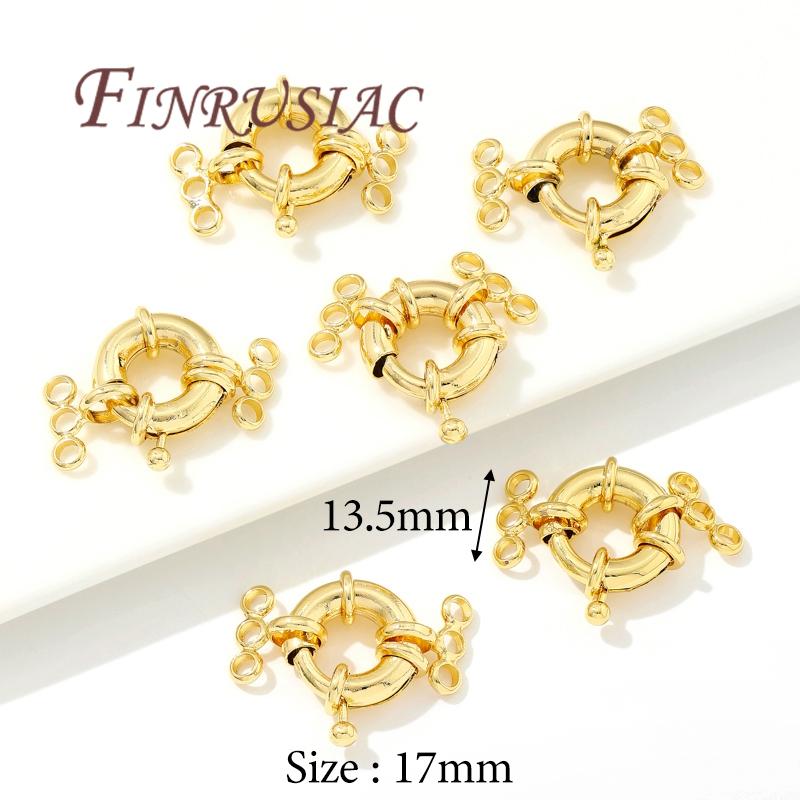 18K Gold Plated Sailor Clasps,Round Spring Clasps For Jewelry,Connector For Bracelets Accessories,DIY Jewelry Making Supplies