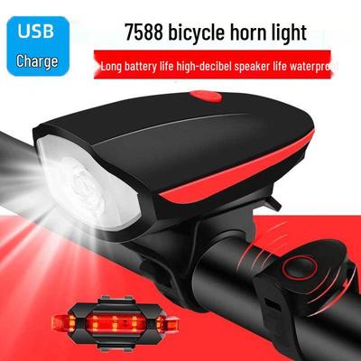 USB Wiederaufladbare Fahrradhupe und Frontlicht - Wasserdichtes Mountainbike-Zubehör für Nachtfahrten