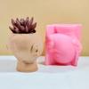Concrete Vase Silicone Mold Handmade Ugly Girl Flower Pots Plaster Epoxy Resin