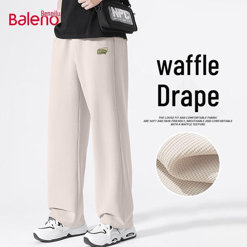 

Baleno Men s Waffle-Knit Loose Straight-Leg Casual Pants L