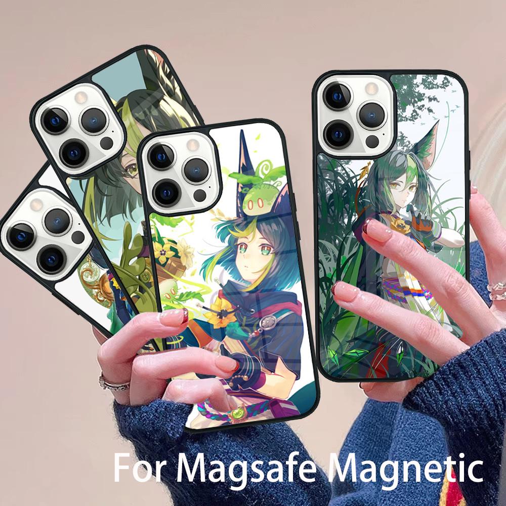 Genshin Impact Tighnari Phone Case Magesafe Magnetic Wireless Charge Cover For iPhone 17 Air 16 16e 11 12 13 14 15 Pro Max Plus