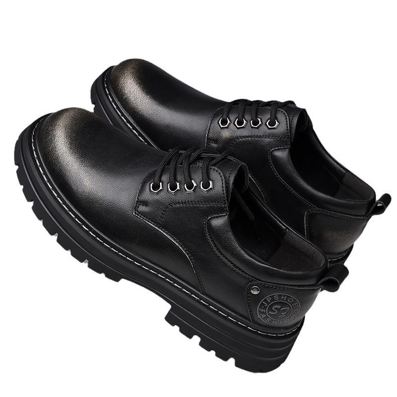 Brytyjskie skórzane buty Skórzane męskie przypadkowe pojedyncze buty Ręcznie robione buty Szyte codzienne skórzane buty