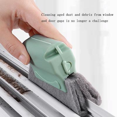 Small Window Groove Cleaning Brush Tool Door Window Sill Track Cleaner Lightweight Durable Stainless Steel Material