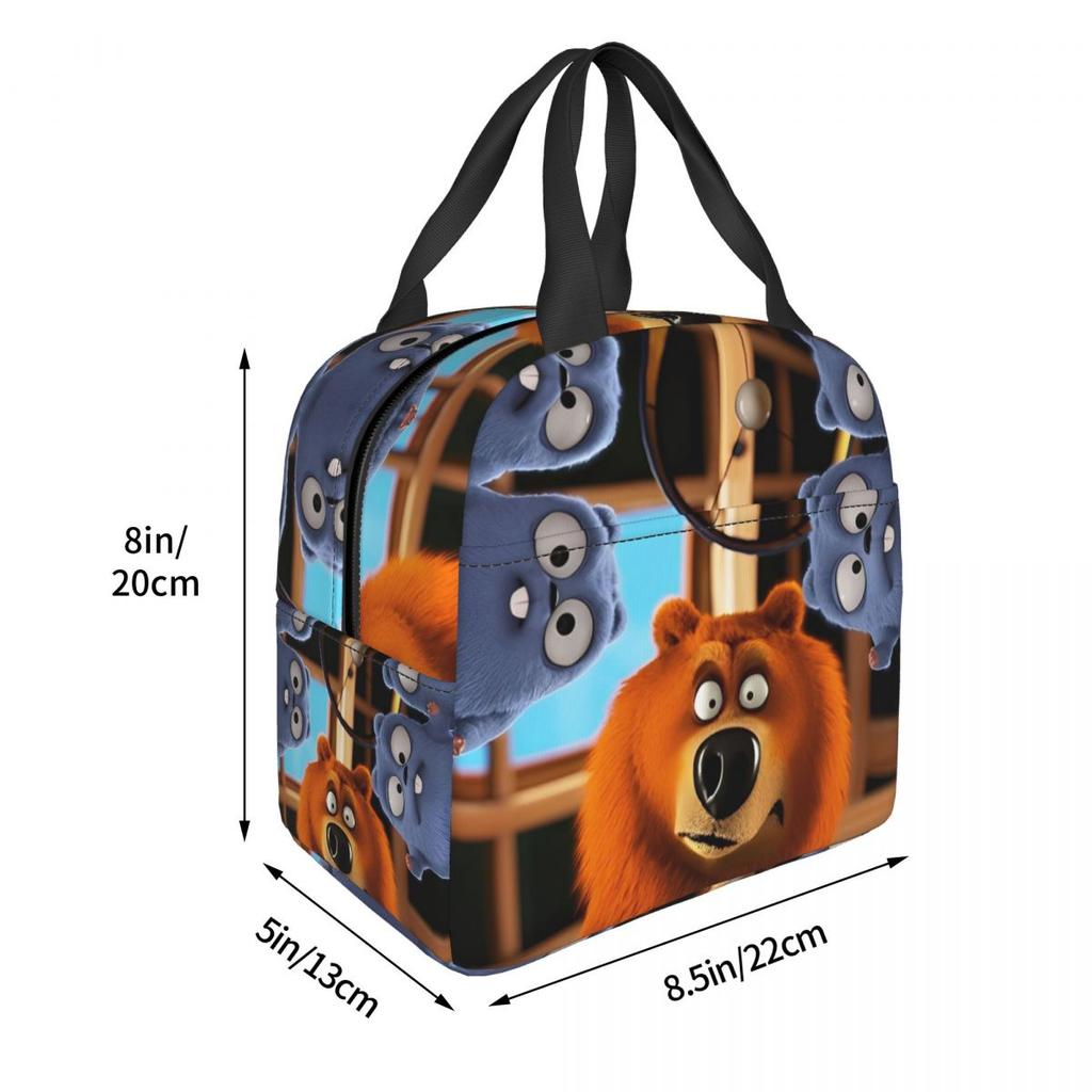 Grizzy und die Lemminge Zeichentrick Isoliertische Lunchtasche Lebensmitteltasche Tragbare Kühlbox Thermische Bento-Box Für Schule Büro