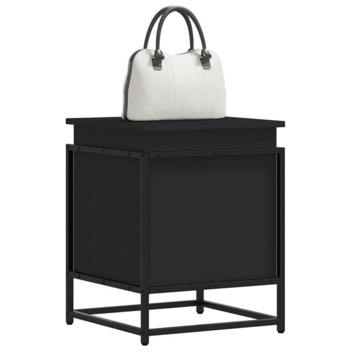 Storage Box with Black Lid Engineered Wood