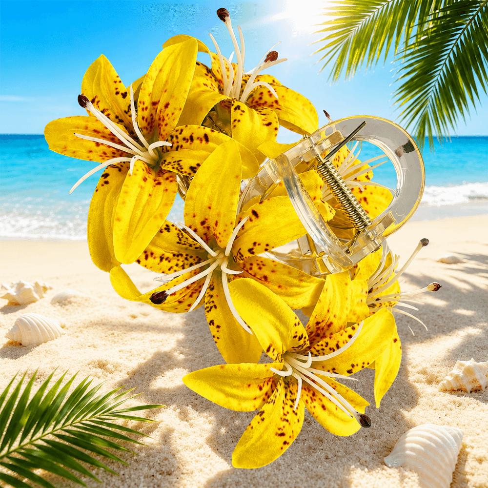 Artificial Floral Hair Claw Floral Hair Clips Versatile Colorful Flower Hairpin  Beach Outfits