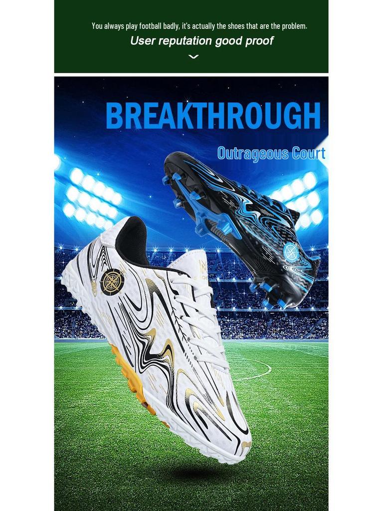 Kids' Plus Size Soccer Turf Shoes: Long Spike Training Sneakers for Youth