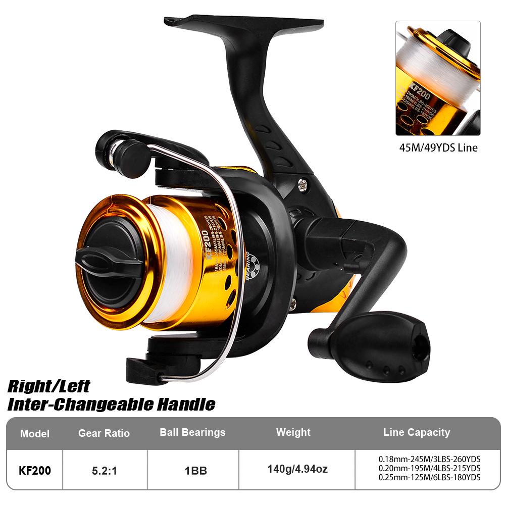 KF200 Small Nylon Spinning Reel with Fishing Belt - Perfect for Lures and Sea Fishing Accessories
