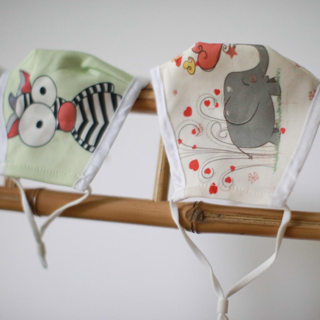 Cloth Face Mask With Filter, Elephant Print Adult