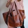 Retro European & American Soft Leather Large Capacity Tote - Women's Single Shoulder Handbag