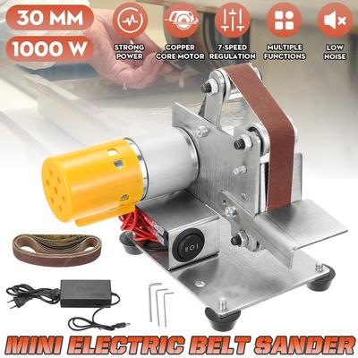 20/30mm Mini Electric Belt Sander DIY Polishing Grinding Machine Multifunctional Grinder Belt Sander Cutter Edges Sharpener