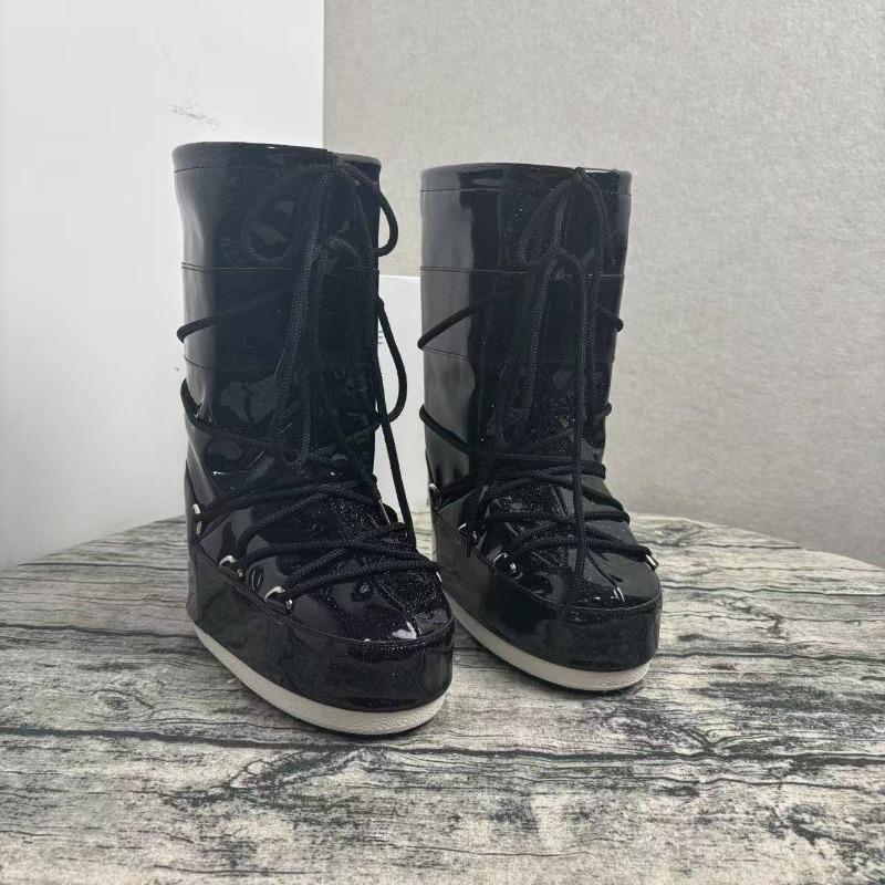 Winter Samt warm rutschfest Schneestiefel Damen Lang Mondstiefel