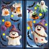 Holiday Party Supplies 2Pcs Cute Ghost Halloween Static Window Stickers, PVC Waterproof Cartoon Pumpkin Bat And No Glue Glass Adhesives Star
