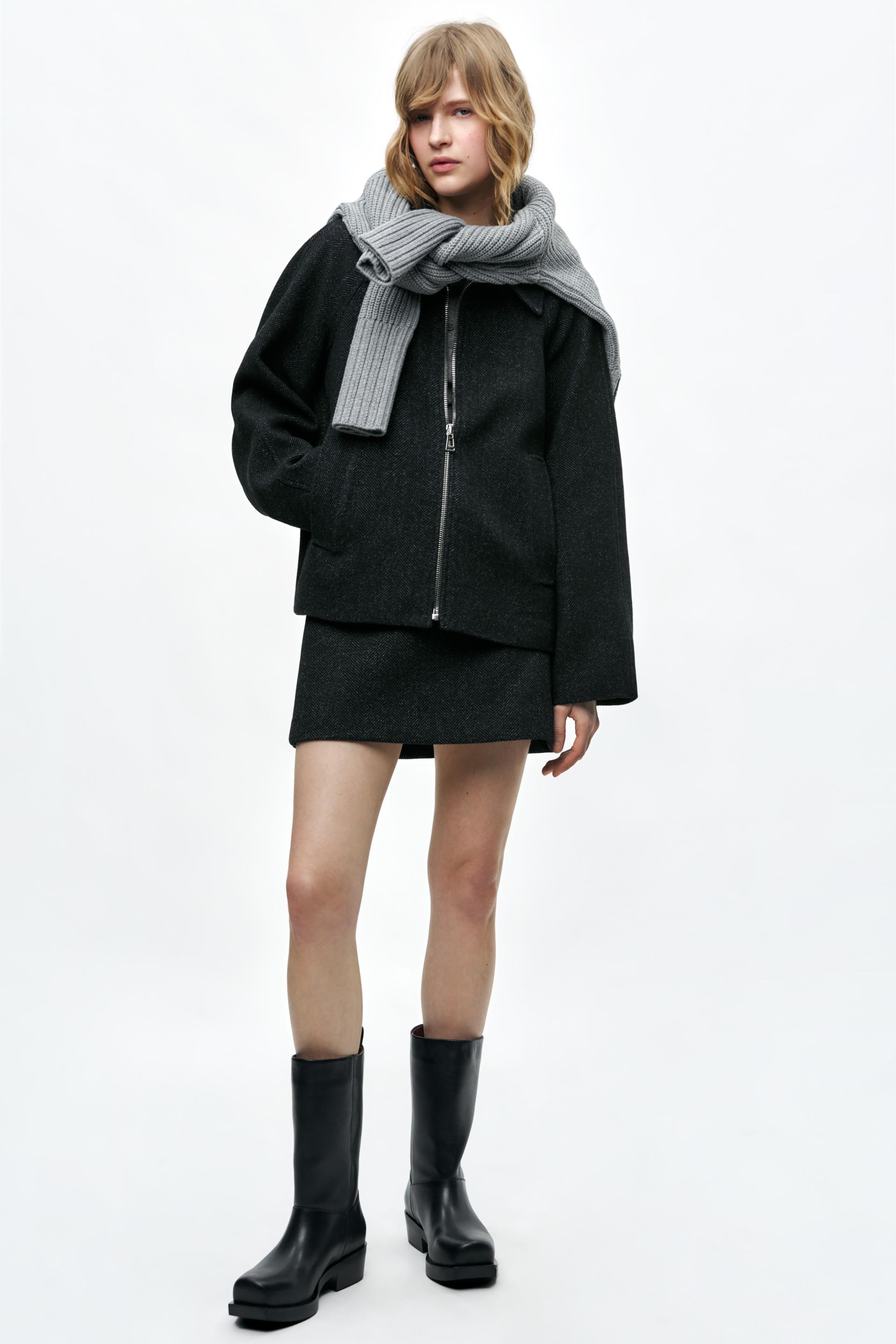 

ПОЛУШЕРСТЯНАЯ КУРТКА ZW COLLECTION НА МОЛНИИ