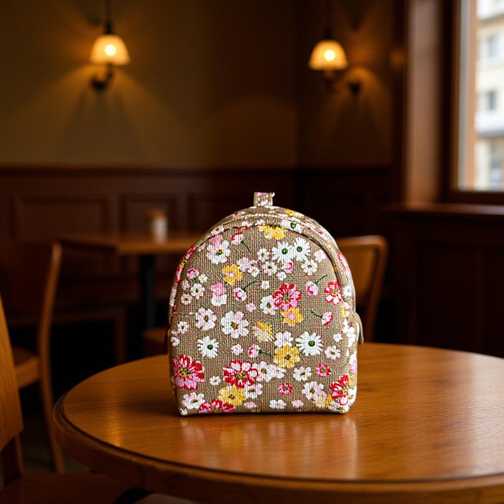 High-Grade Mini Floral Coin & Makeup Pouch with Keychain