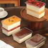 New Disposable Handmade Tiramisu Box Rectangular DIY Western Dessert Mousse Mold Transparent Baking Tiramisu Packaging Box