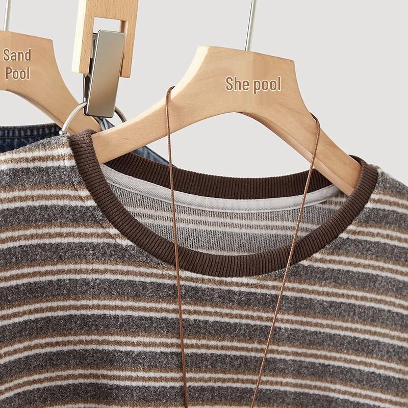 Women's Casual Striped Round Neck Sweatshirt