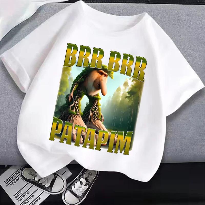 Children's Summer T-shirt Tung Tung Sahur Children's T-shirt Fun Meme Short Sleeve Men's and Women's Top