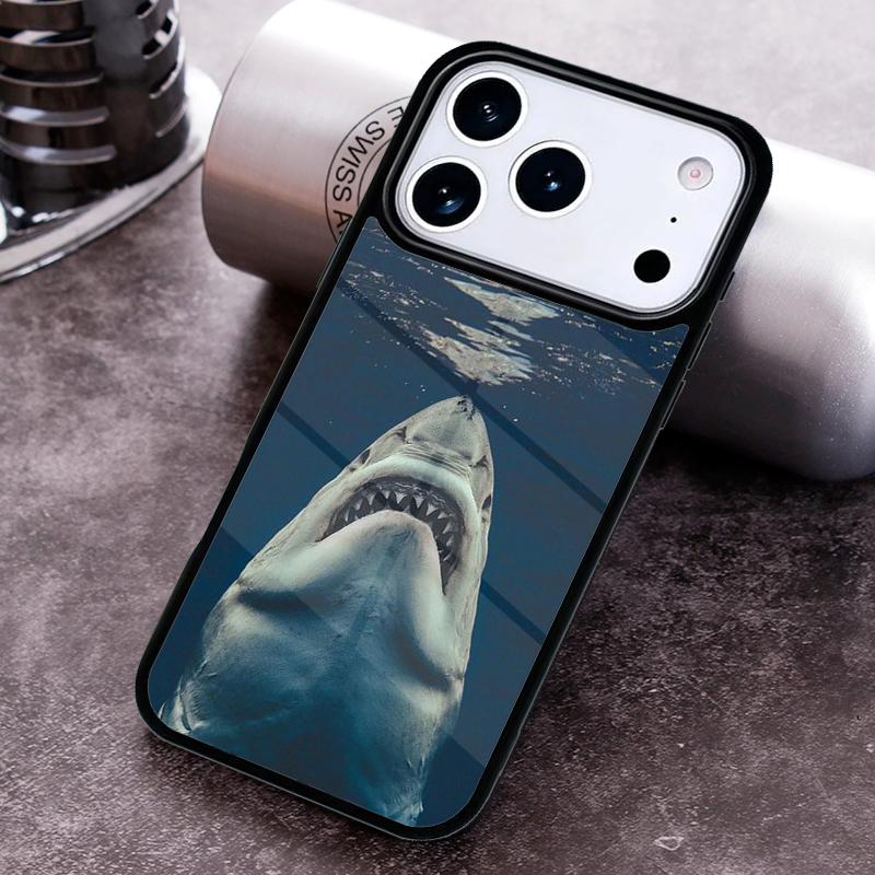 Ocean Monster Shark Swimming Phone Case for iPhone 17 16 15 Pro Max Air 14 13 12 11 Plus Shockproof Capa Cover