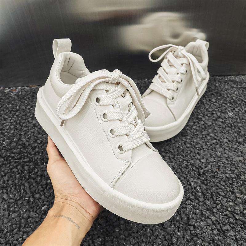 

2025 новые нишевые низкие туфли Love Board с толстой подошвой, белые туфли, мужская повседневная кожаная поверхность, мужская обувь X262 39 бежевый