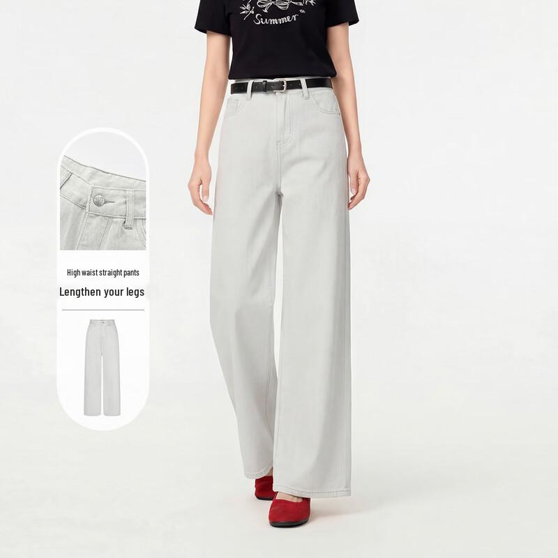 FivePlus Loose Wide-Leg Straight Jeans S серый