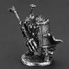 Solid Metal Dwarf  Warrior Metal Soldier Miniature Tabletop Game Piece Car Decor Birthday Gift for Men Collectible Ornament